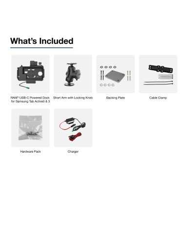 RAM® Locking Modular Powered Dock & Mount for Samsung Tab Active5 & 3