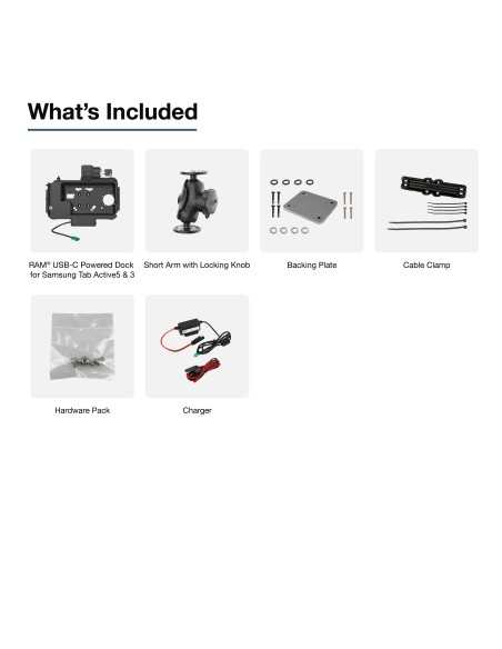 RAM® Locking Modular Powered Dock & Mount for Samsung Tab Active5 & 3