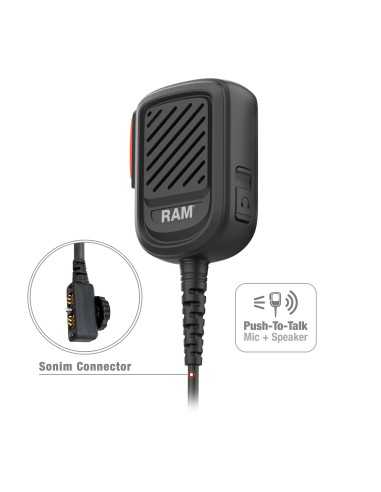 RAM® Remote Speaker Mic with Sonim SecureAudio Connector