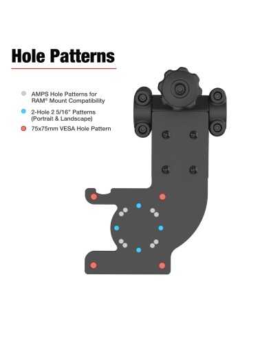 RAM® Friction Hinge Mount with AMPS Bracket for Tough-BarT
