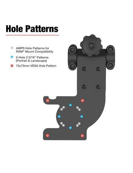 RAM® Friction Hinge Mount with AMPS Bracket for Tough-BarT