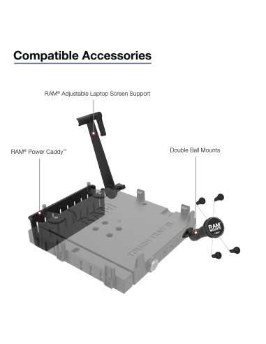 RAM® No-DrillT Laptop Mount for '14-26 Ford Transit Full Size Van