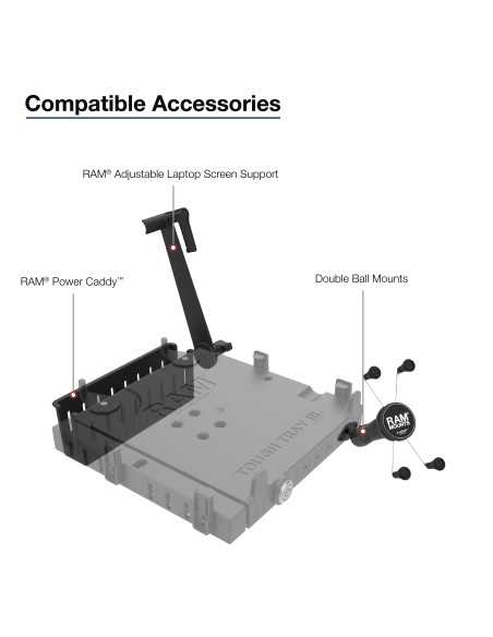 RAM® No-DrillT Laptop Mount for '14-26 Ford Transit Full Size Van