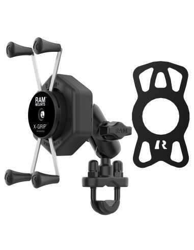 RAM® X-Grip® Large Phone Mount with Vibe-SafeT & U-Bolt Base - Short