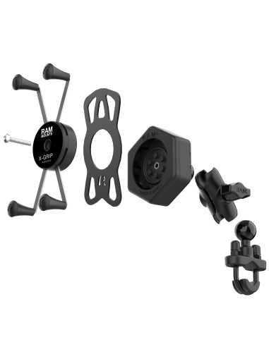 RAM® X-Grip® Large Phone Mount with Vibe-SafeT & U-Bolt Base - Short