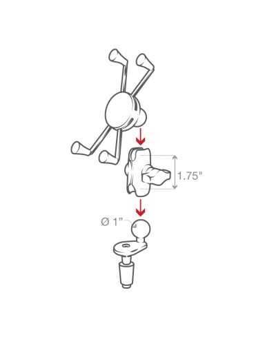 RAM® X-Grip® Large Phone Mount with Motorcycle Fork Stem Base