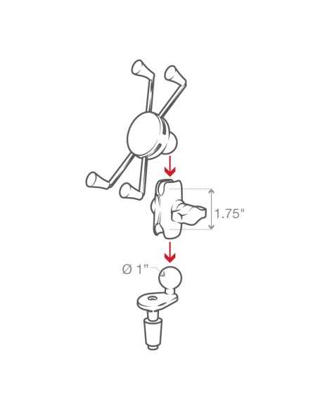 RAM® X-Grip® Large Phone Mount with Motorcycle Fork Stem Base