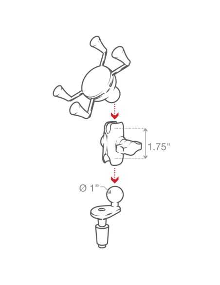 RAM® X-Grip® Phone Holder with Motorcycle Fork Stem Base