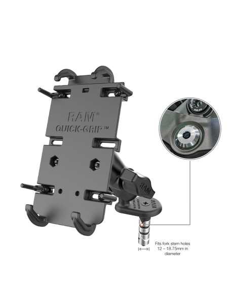 RAM®&nbsp;Quick-GripT&nbsp;XL Phone Holder with Fork Stem Wedge Base - Short