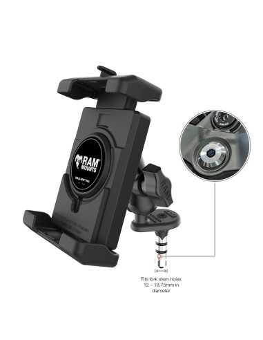 RAM®&nbsp;Quick-GripT&nbsp;Pro XL Phone Mount with Fork Stem Wedge Base - Short