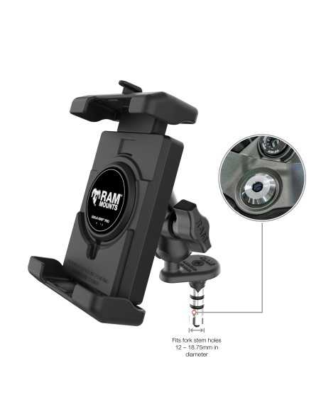 RAM®&nbsp;Quick-GripT&nbsp;Pro XL Phone Mount with Fork Stem Wedge Base - Short