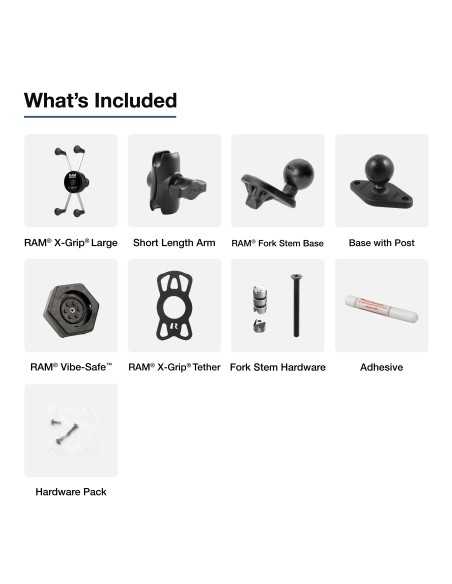 UNPKD RAM STEM MOUNT SHORT ARM & RAM X-GRIP WITH VIBE-SAFE