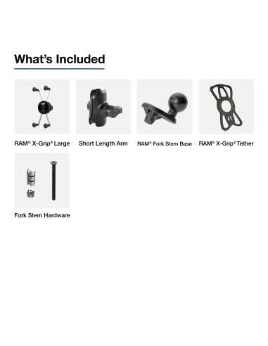 RAM®&nbsp;Rotating X-Grip®&nbsp;Large Phone Holder with Fork Stem Base - Short