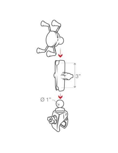 RAM® X-Grip® Phone Mount with RAM® Tough-ClawT Small Clamp Base - Medium