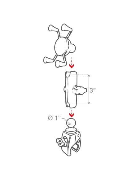 RAM® X-Grip® Phone Mount with RAM® Tough-ClawT Small Clamp Base - Medium