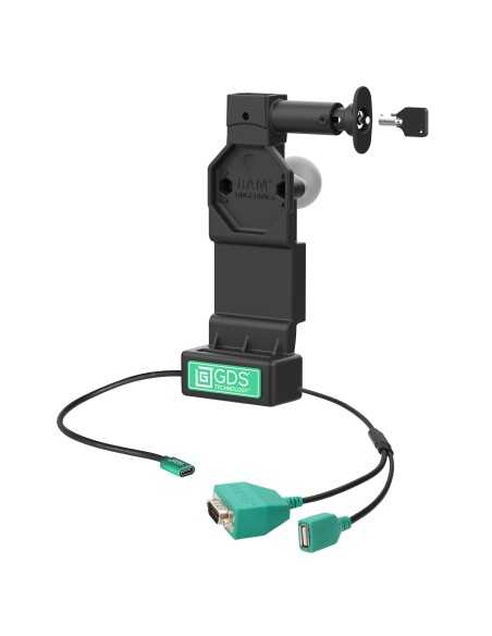 GDS® Uni-ConnT Locking Dock + USB-A & DB9 with Release Button