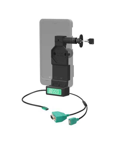 GDS® Uni-ConnT Locking Dock + USB-A & DB9 with Release Button