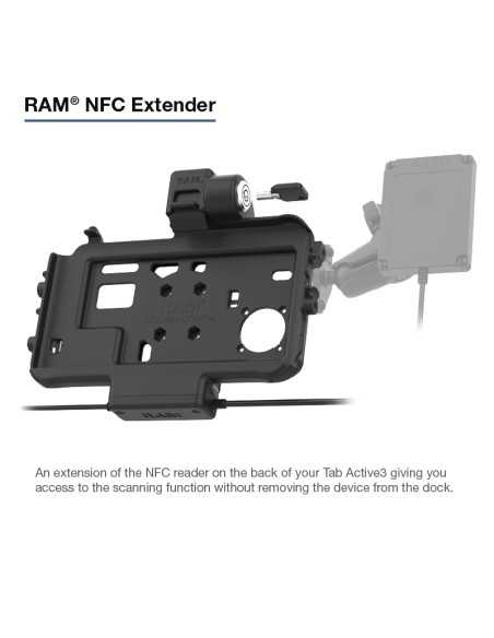 RAM® Thin-DockT Locking Power + Dual USB Dock for Tab Active5 & 3
