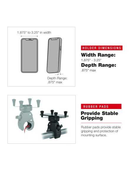 RAM® X-Grip® Phone Mount with Low-Profile Medium Tough-ClawT