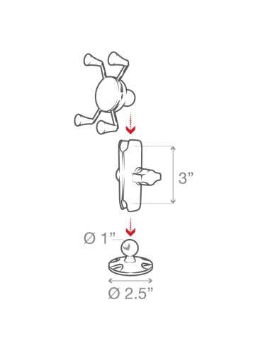 RAM® X-Grip® High-Strength Composite Phone Mount with Drill-Down Base