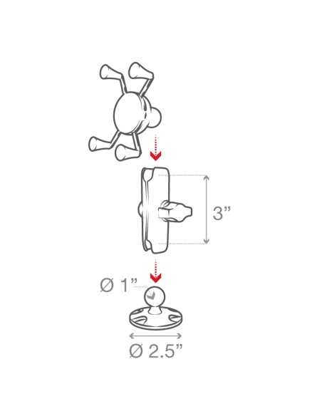 RAM® X-Grip® High-Strength Composite Phone Mount with Drill-Down Base