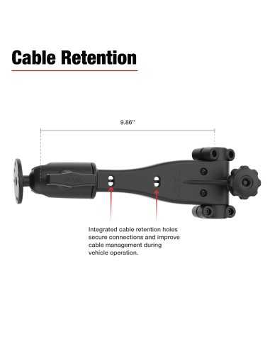 RAM® Friction Hinge 10" Socket Arm with Ball for Tough-BarT