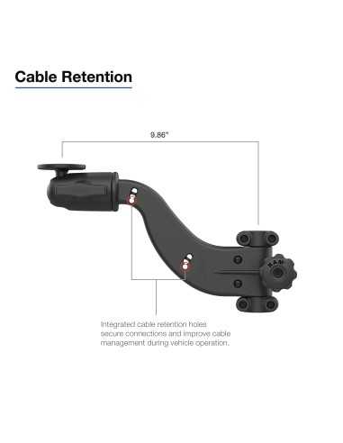 RAM® Friction Hinge 10" Curved Socket Arm with Ball for Tough-BarT