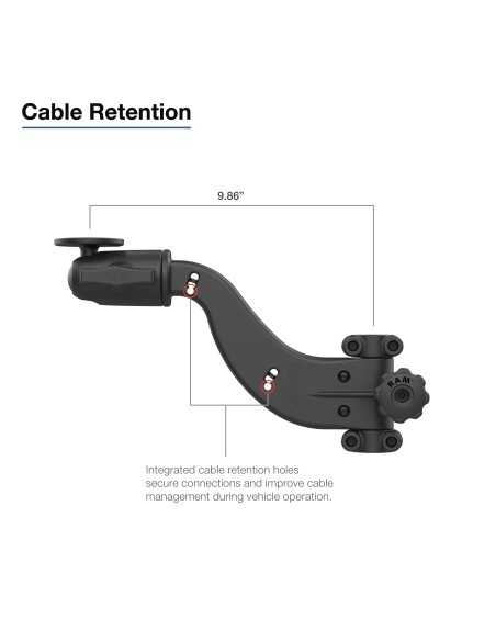 RAM® Friction Hinge 10" Curved Socket Arm with Ball for Tough-BarT