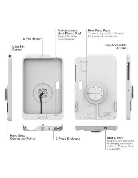 IntelliSkin® Thin-CaseT for Tab Active5 Pro & 4 Pro (Rear Pads) - Gray