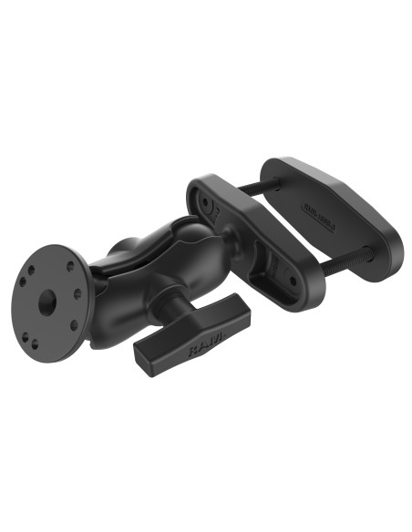 RAM® 3" Square Post Clamp Mount with Round AMPS Plate - Short Arm