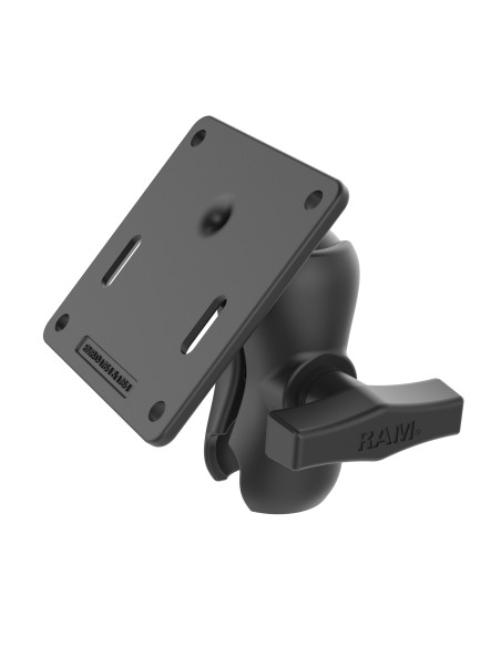 RAM® Double Socket Arm with 75x75mm VESA Plate - C Size Short